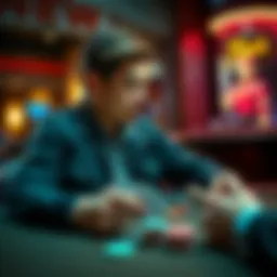 A new poker player in New York looking at a deck of cards and learning strategies.