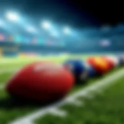 A football field with home and away team logos, highlighting betting strategies for Week 1 NFL games