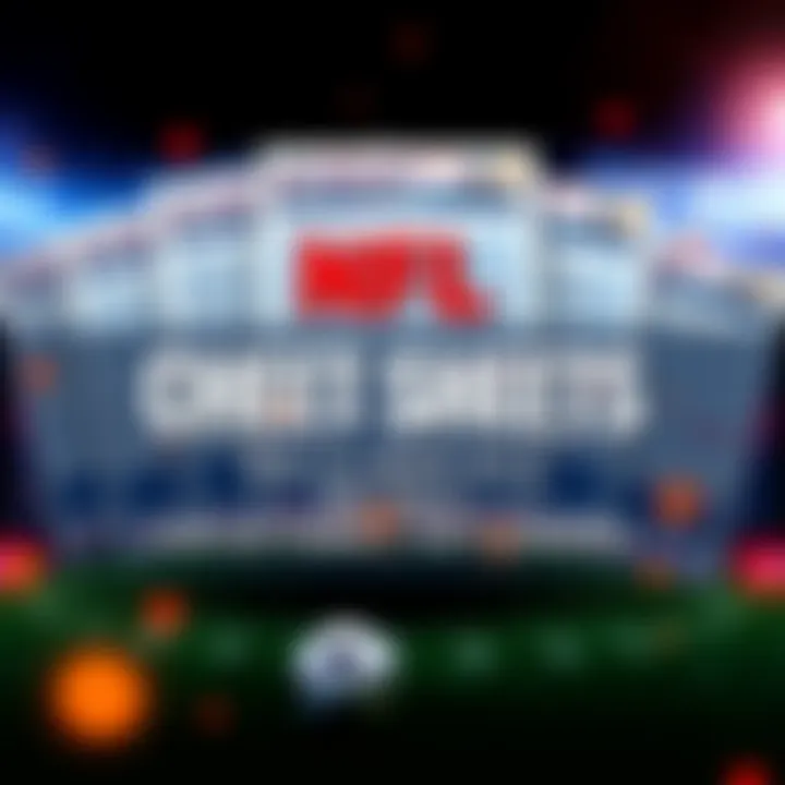 A collection of NFL cheat sheets displayed with key player stats and tips for October 27 games