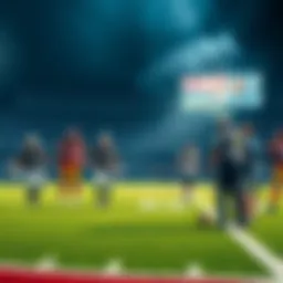 A football game with players on the field and fans looking concerned, symbolizing doubts about the integrity of the NFL.