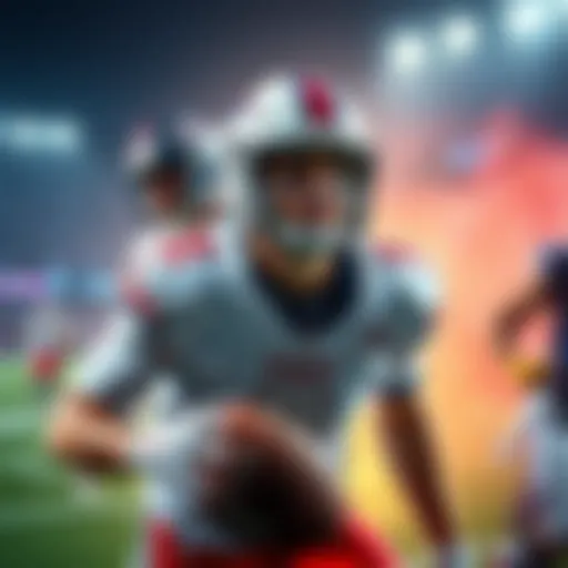 Football players with betting odds and touchdown predictions on a game day