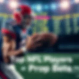 A football player holding a football with betting odds displayed in the background, representing prop bets for the NFL.