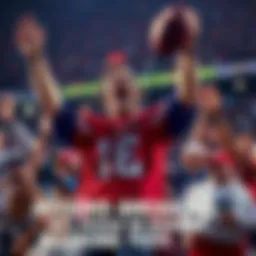 A fan excitedly celebrates a successful NFL picks weekend, wearing team colors and holding a football, amidst a crowd of cheering supporters.