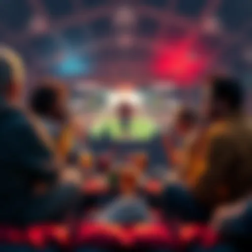 A group of friends watching NFL games, discussing scores and strategies, with snacks and drinks around them.