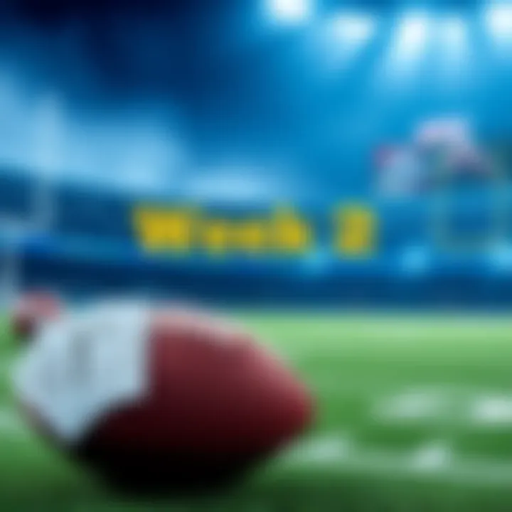 NFL Week 2 Parlay Bets A football field with betting slips showing various parlay bets for NFL Week 2