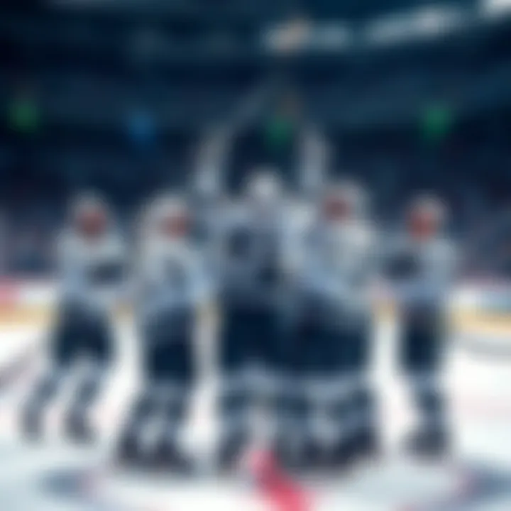 NHL Kings Celebrate Victory NHL Kings players celebrating their 3-0 victory on the ice after the game