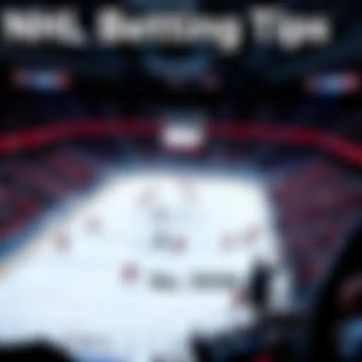 An NHL hockey game in action with players on the ice and fans cheering in the stands, representing betting tips and expert predictions.