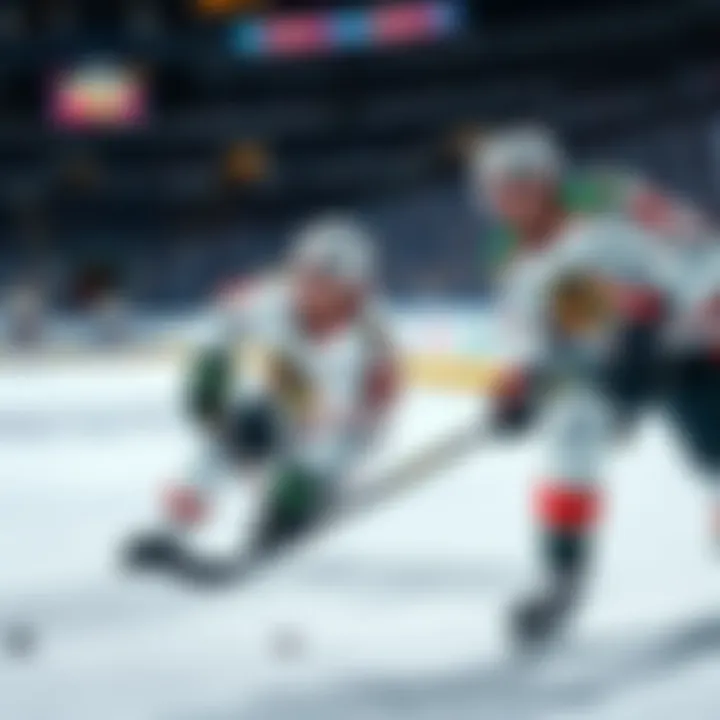NHL March 20 Games Action shot of NHL players from NJ and WAS on the ice during a game