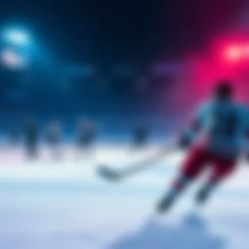 NHL players skate on the ice during a game, showcasing action and teamwork