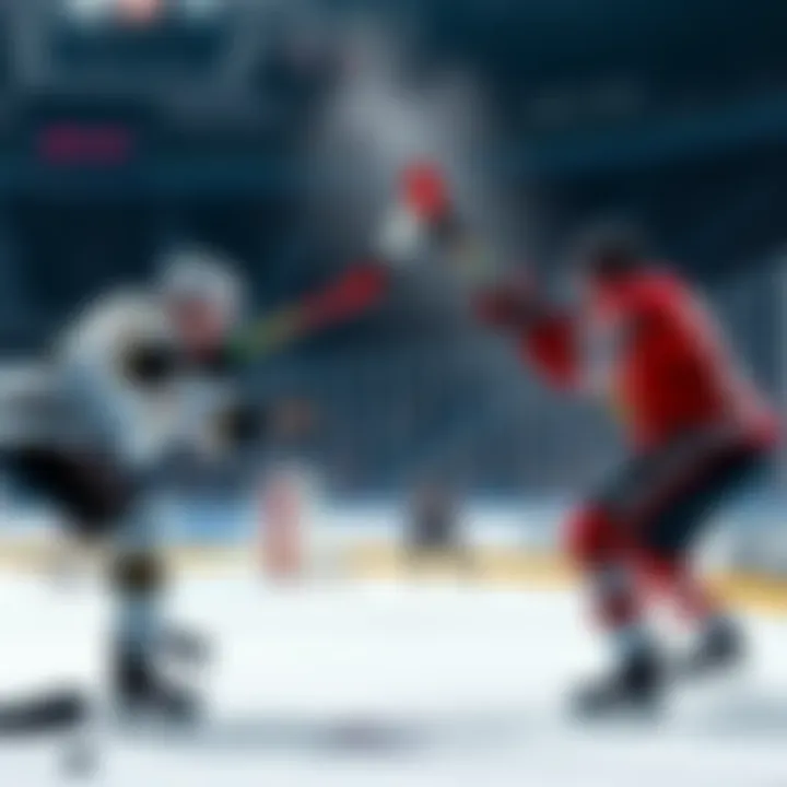 NHL Players Shooting Pucks NHL players take shots on goal during a game, showcasing their skills and teamwork.