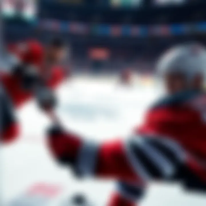 NHL players in action, aiming for the goal during a game, emphasizing shots on goal streaks.