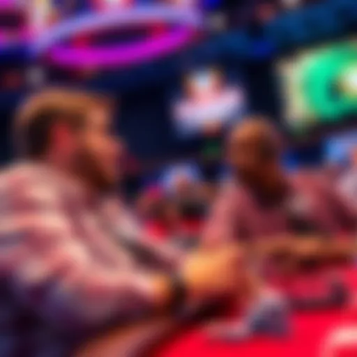Nick and Ali provide live commentary at a World Series of Poker event, engaging with the audience and analyzing gameplay.