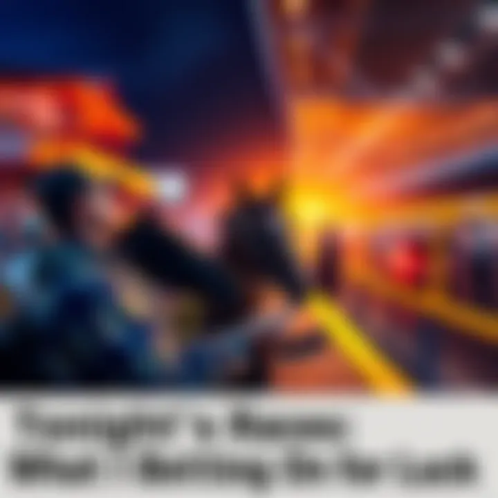 Night Horse Race Betting A person placing bets on horse racing at a racetrack with excitement in the air.