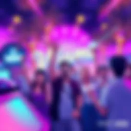 A vibrant illustration showing players excited about winning in the 49653x Nights of Miami game, featuring a $70 discount and 25 bonus spins
