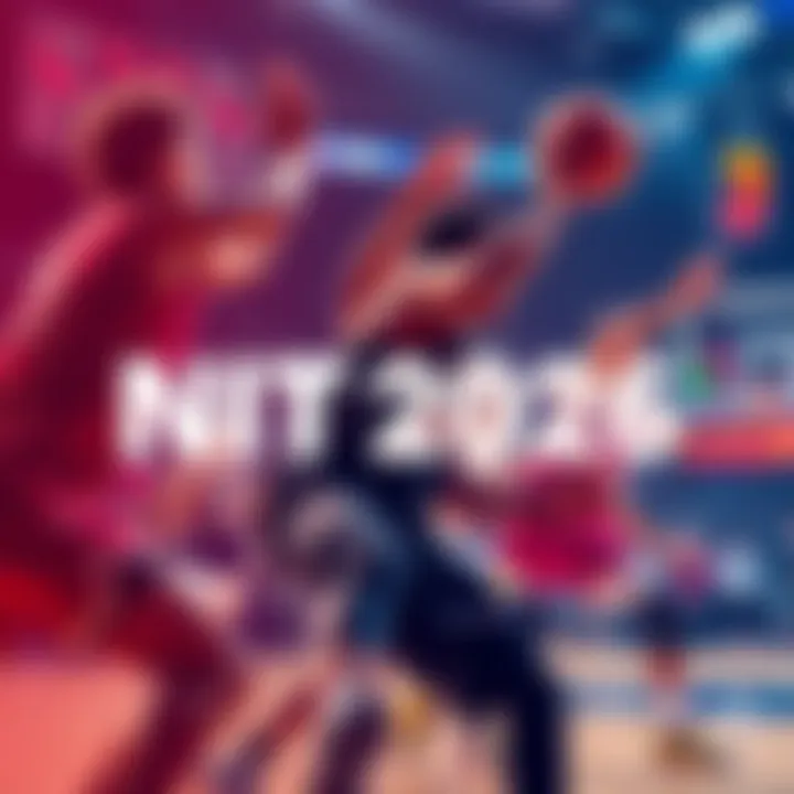 NIT 2026 Round of 32 Matchup Basketball teams competing in the NIT 2026, showcasing players in action during a tense moment of the game.