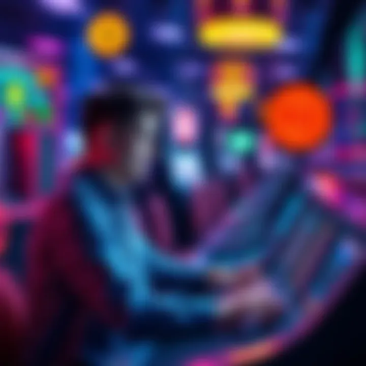 No KYC Crypto Casino A person playing at a digital casino, with crypto symbols and a fast transaction sign, showcasing the concept of no KYC verification.
