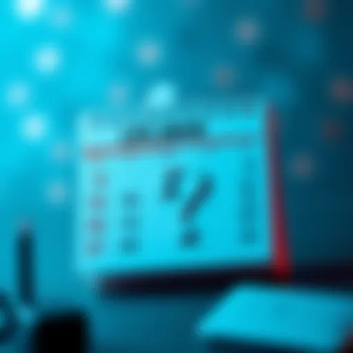 A calendar marked with a question mark indicating a lack of updates expected this month