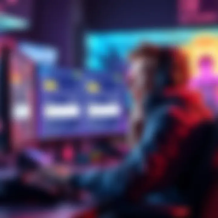 A gamer excitedly looks at a computer screen displaying no wager and low wager codes, with gaming accessories around them.