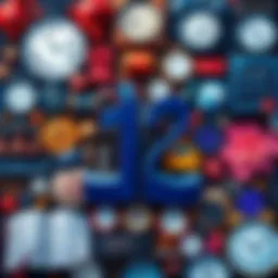 A collage showing the number 12 in various contexts, like a calendar, clocks, and cultural symbols.