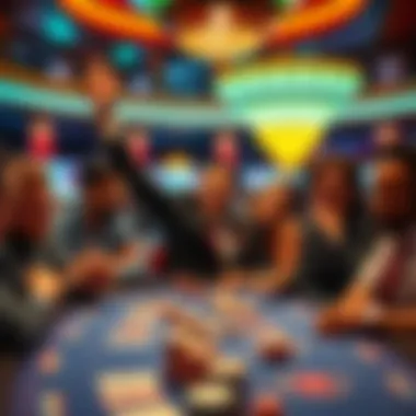 Winning Moment at Ocean Casino A player celebrating a $22,000 win at Ocean Casino with fellow gamblers looking on, highlighting mixed reactions at the table.