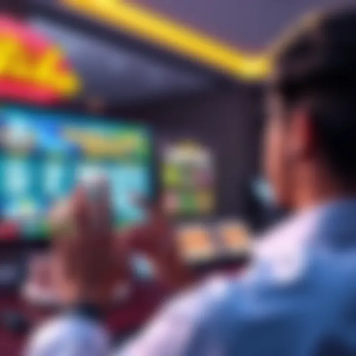 Offshore Casino Guide A person reviewing an offshore casino website with safety tips and casino games on the screen