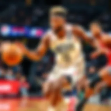 OG Anunoby in Action OG Anunoby making a defensive play during a basketball game, showcasing focus and skill