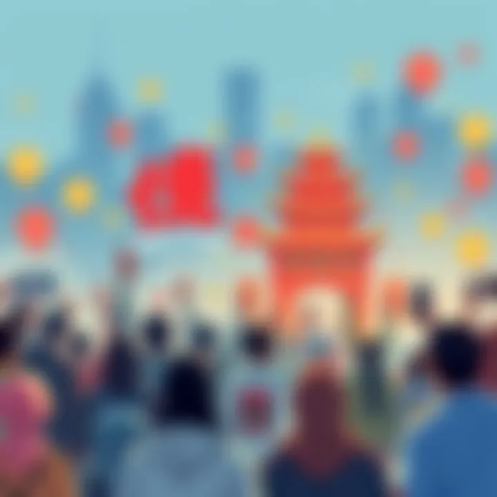 An illustration showing key updates and community reactions about Ohn Gad Foo, with excited people discussing and sharing news.