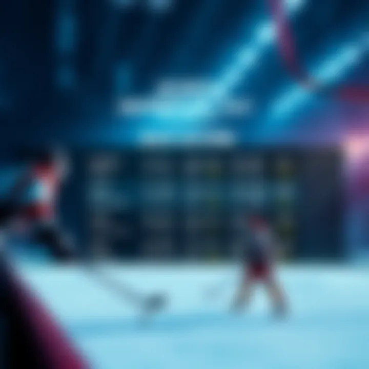 A graphic showing Olympic men's hockey statistics including shots, hits, and time on ice for players.