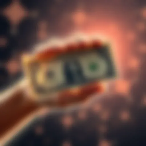 A close-up of a hand holding a single dollar bill, symbolizing the start of a new journey and dreams ahead.