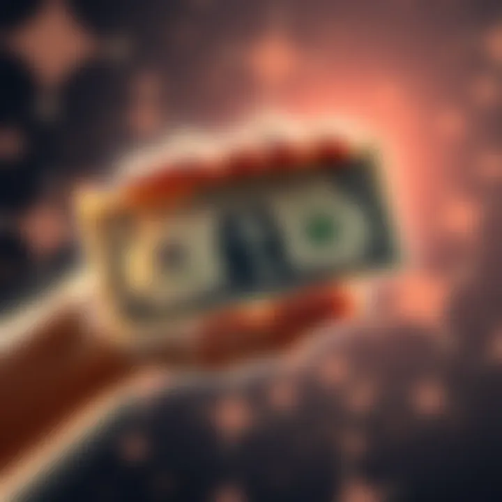 A close-up of a hand holding a single dollar bill, symbolizing the start of a new journey and dreams ahead.