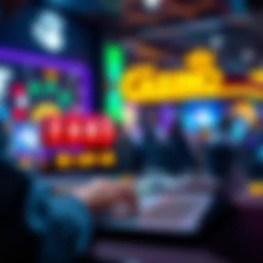 Person using a laptop to play at an online casino and check for quick payout options