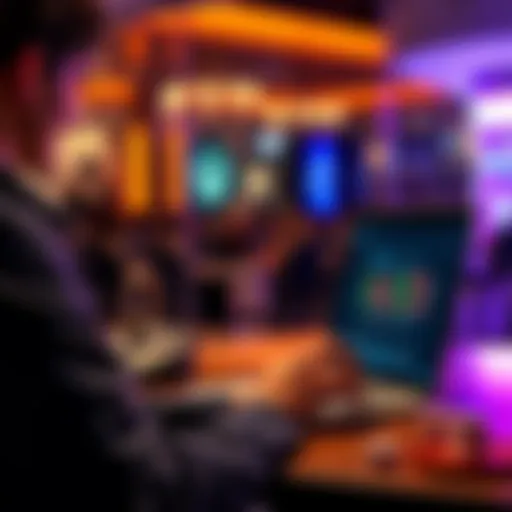 A person using a laptop to connect to an offshore online casino via VPN in Germany