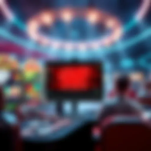 A vibrant online casino interface showcasing game selection and live dealer options with engaging visuals