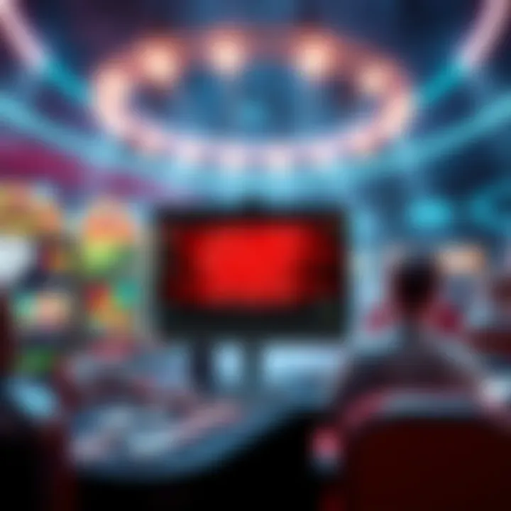 A vibrant online casino interface showcasing game selection and live dealer options with engaging visuals