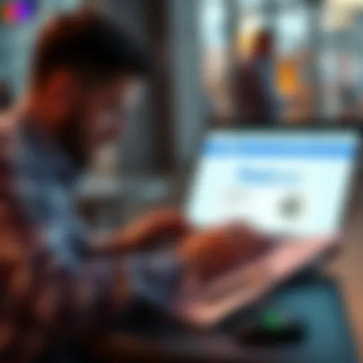 A person reviewing certification documents and a laptop displaying Duel.com, indicating the online dealer process