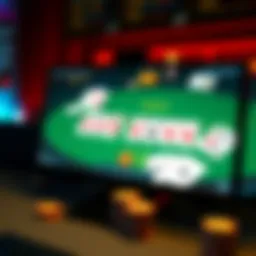 A computer screen showing an online blackjack game with cards and chips, highlighting the concept of card counting in 2025.
