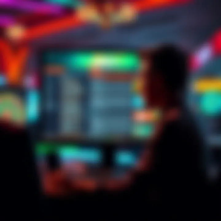 A worried player looking at a computer screen showing a casino website with confusing terms and conditions