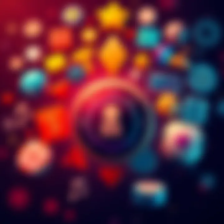 A collage of icons representing online casino features like loyalty points, trust symbols, and payment methods for deposits and withdrawals.