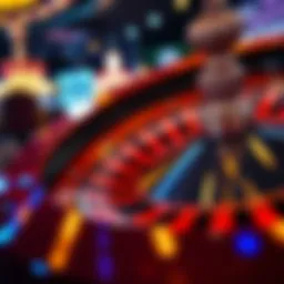 A close-up of a spinning roulette wheel in an online casino, highlighting unusual patterns on the wheel, symbolizing rigged game outcomes.