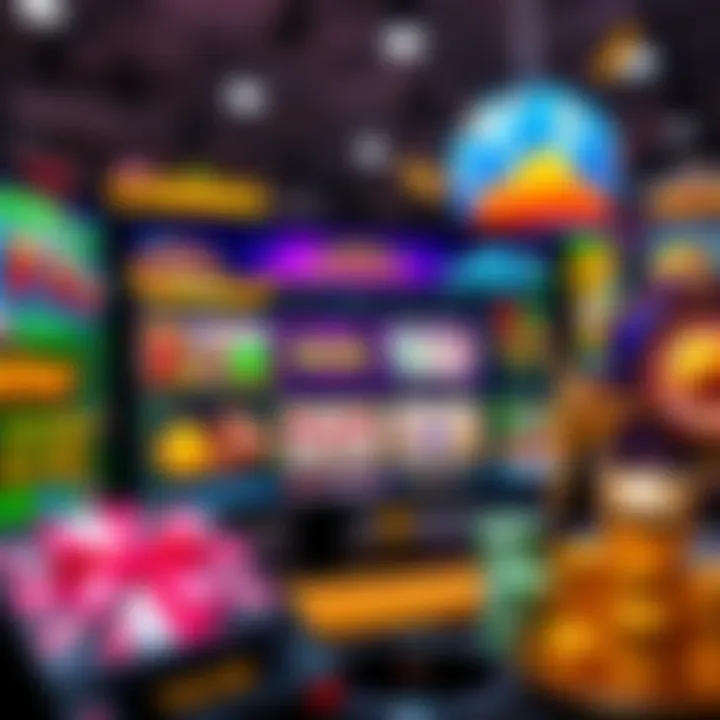 A variety of colorful online casino games displayed on a screen, showcasing slots, roulette, and crash games, inviting players to join and enjoy low-risk fun.