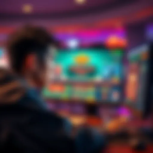 A concerned player looks at a computer screen showing a private gaming club with unclear financial transactions and player interactions.