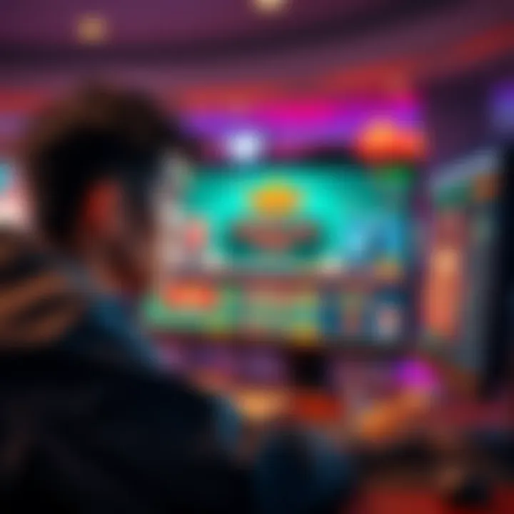 A concerned player looks at a computer screen showing a private gaming club with unclear financial transactions and player interactions.