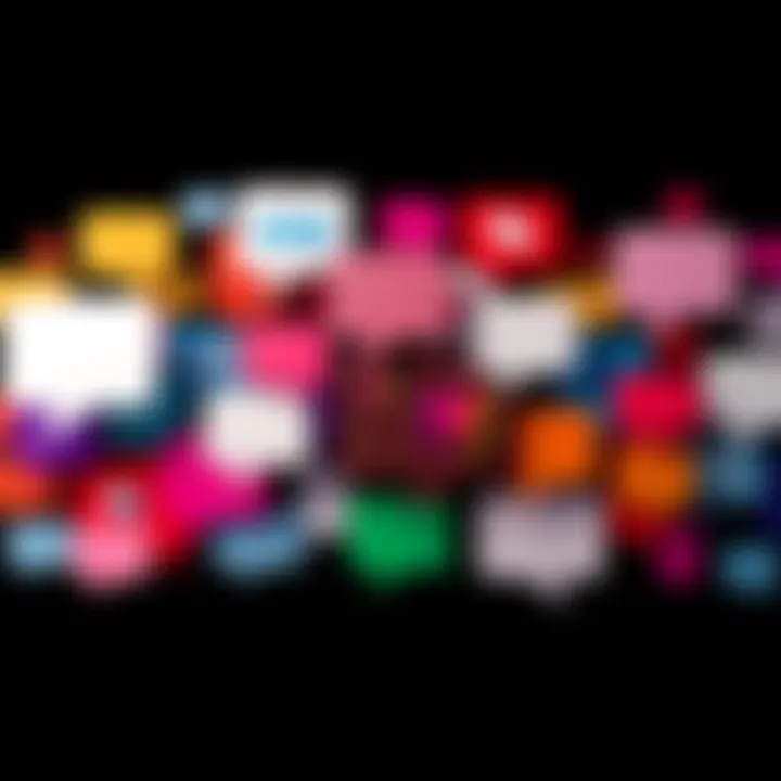 A collage of speech bubbles representing various topics being discussed online.