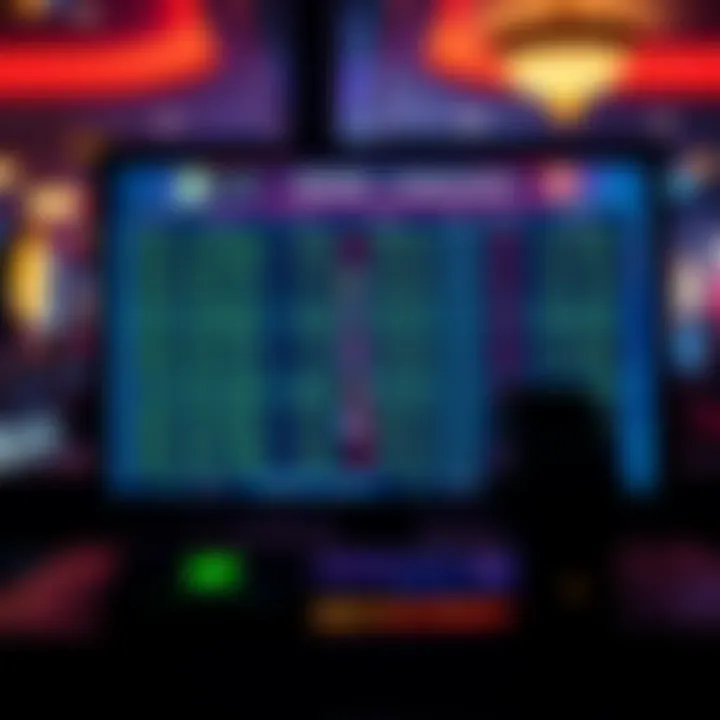 Online gambling odds A digital screen showing fluctuating odds for various online casino games, highlighting the potential risks of unregulated gambling.