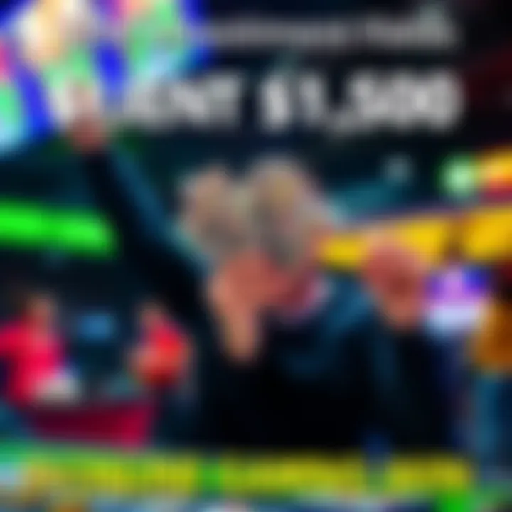 A person celebrating a big online gaming win with cash in hand after a successful bet.