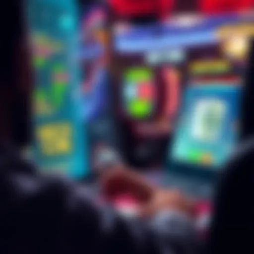 A person playing online poker on a computer, focused on their screen with cards displayed, contemplating their next move.