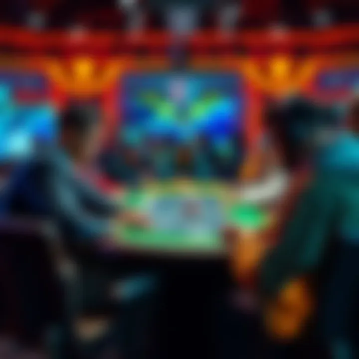 Online poker players at a virtual table Group of online poker players participating in a game, showing concern about AI impact on the game