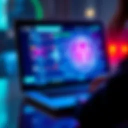 A person using a laptop with a digital lock symbol on the screen, representing online privacy in 2026.