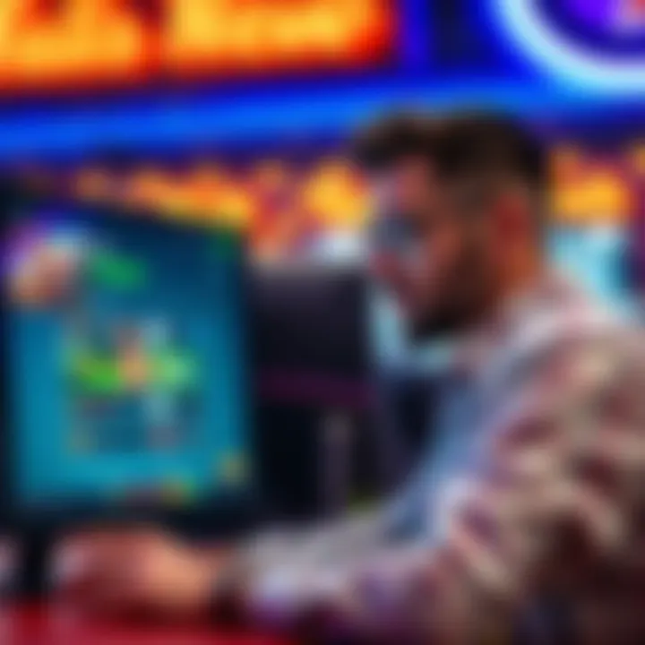 An Ontario player checking payout options on a website, looking concerned about slow transaction speeds. A computer screen displays different online betting sites.