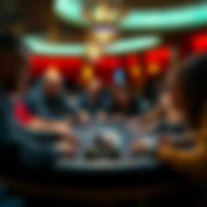 Ontario PokerStars Tournaments Players at Ontario PokerStars engaged in a lively poker tournament setting with chips and cards on the table.